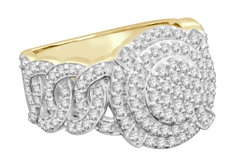 10K YELLOW GOLD 2 CARAT MENS REAL DIAMOND ENGAGEMENT WEDDING PINKY RING BAND