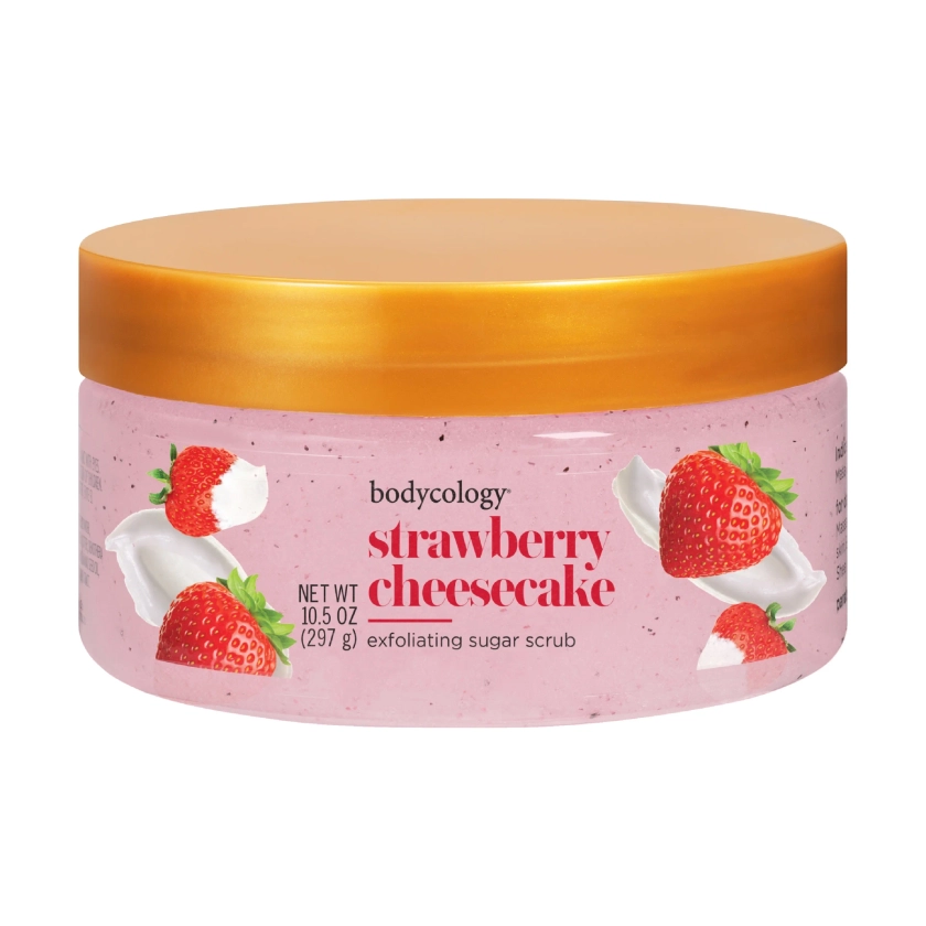 Bodycology Exfoliating Sugar Scrub, Strawberry Cheesecake, 10.5 oz