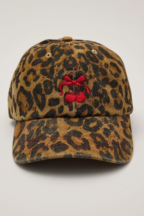 Token Wild Cherry Leopard Dad Cap Animal Print