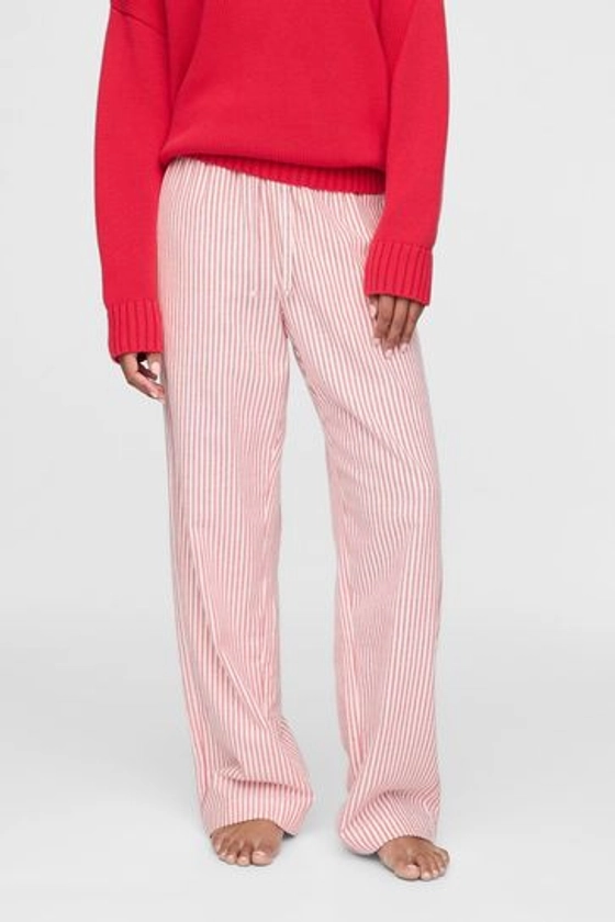 Red Softest Flannel Pinstripe Trousers