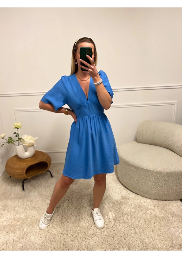 Robe courte bleue - CLOTHILDE