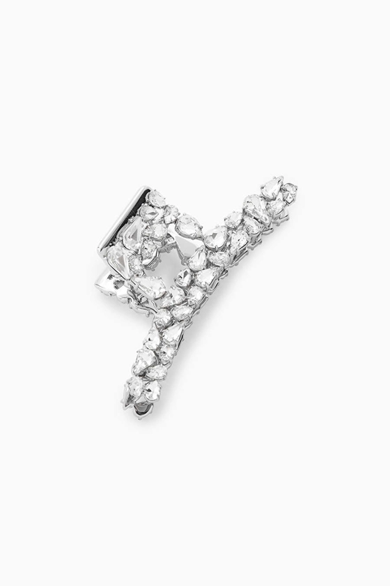 CRYSTAL-EMBELLISHED CLAW HAIR CLIP - SILVER - COS