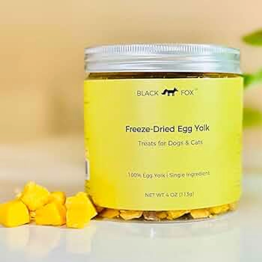 Freeze-Dried Egg Yolk Dog Treats | Topper | Cat Treats | 4oz Single Ingredient, Raw, Healthy, All Natural, Human Grade, Recyclable Packaging