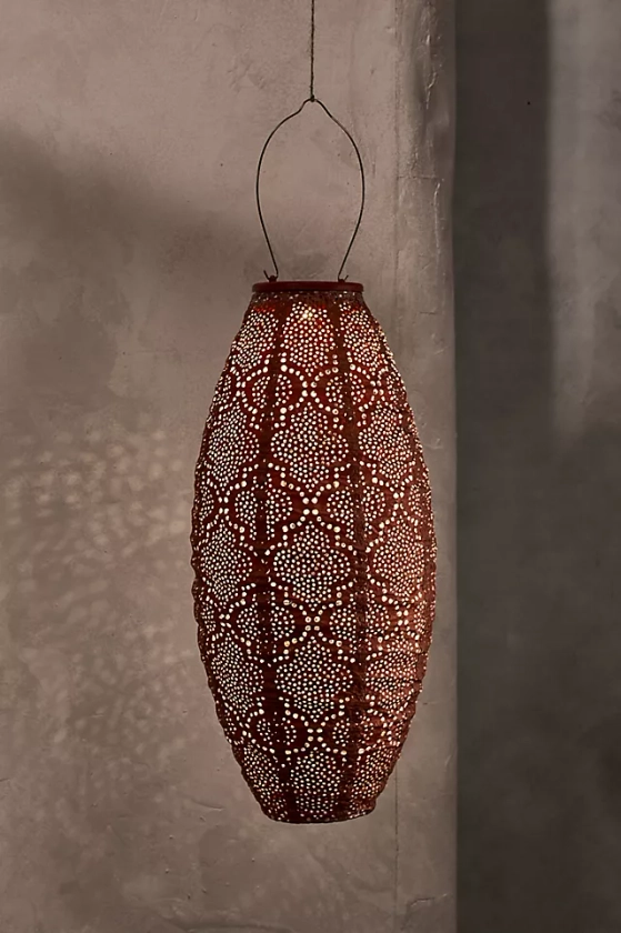 Floral Lace Battery Lantern, Long Oval