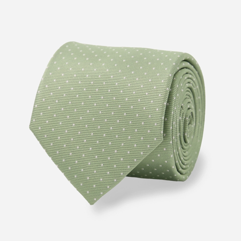 Mini Dots Sage Green Tie | Silk Ties | Tie Bar