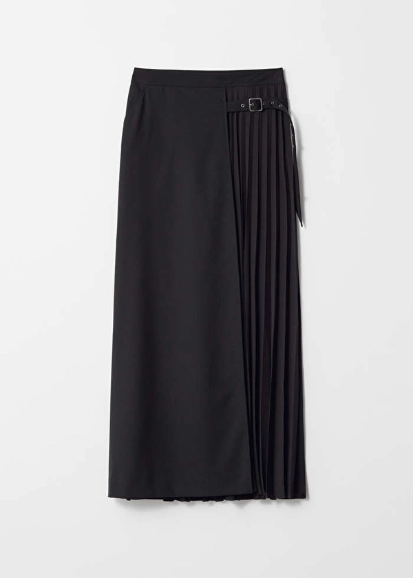 Belted Pleated Maxi Skirt - Black - & Other Stories IT