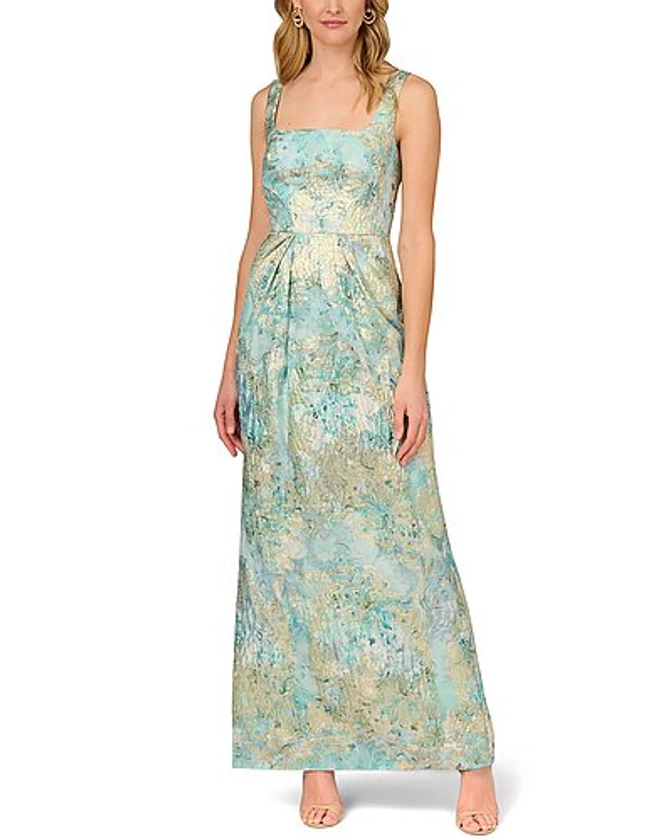 Aidan Mattox Printed Jacquard Gown