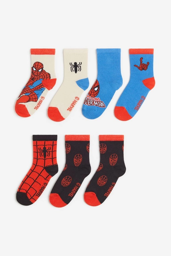 7-pack socks - Bright blue/Spider-Man - Kids | H&M GB
