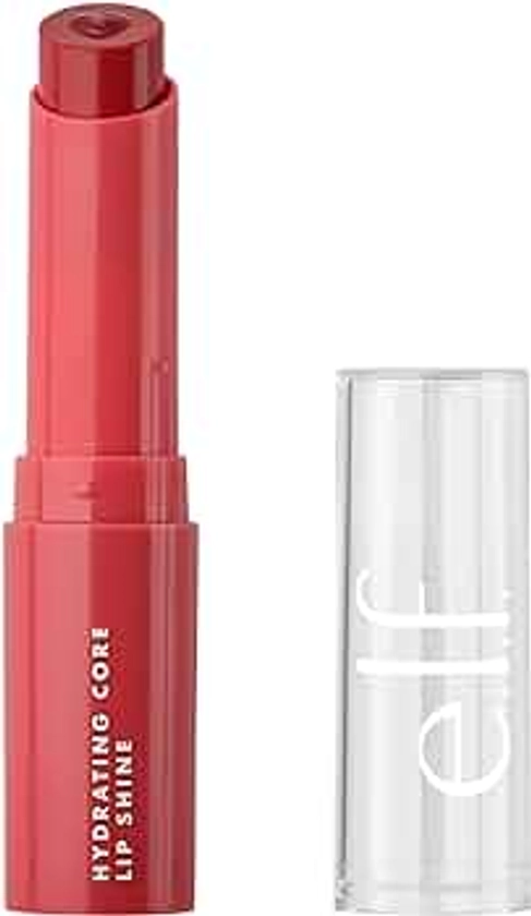 e.l.f. Hydrating Core Lip Shine, Conditioning & Nourishing Lip Balm, Sheer Color Tinted Lip Moisturizer, Joyful, 0.09 Oz
