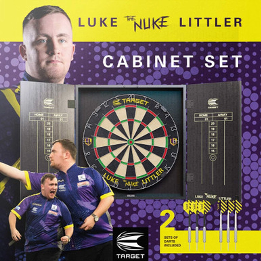 Target Luke Littler Dartboard & Cabinet Set with Darts