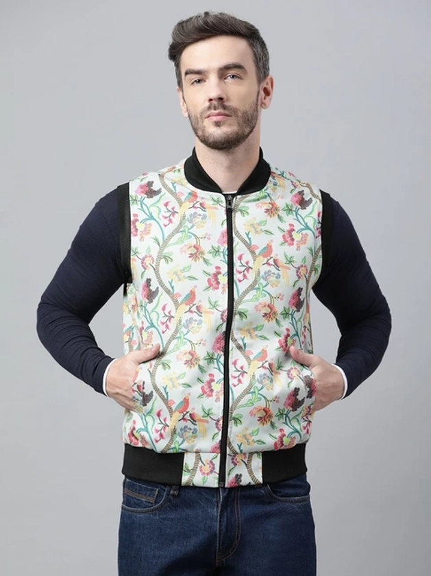 Buy Hangup White Regular Fit Floral Print Bomber Jacket for Men Online @ Tata CLiQ