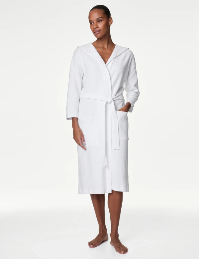 Pure Cotton Jersey Waffle Dressing Gown | Body by M&S | M&S