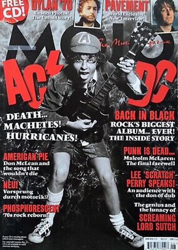 AC/DC June 2010 MOJO Magazine BOB DYLAN / PAVEMENT / MALCOLM McLAREN / NEU! | eBay