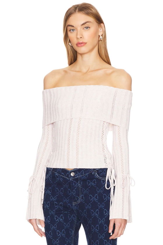 LOBA Paulet Off The Shoulder Sweater in Ivory | REVOLVE