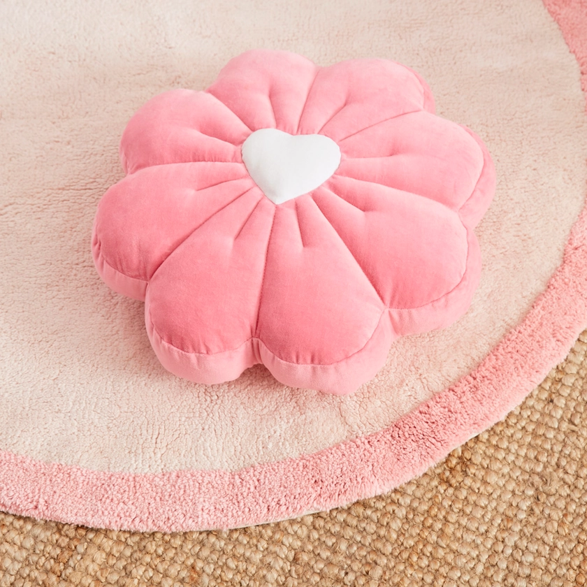 Velvet Bloom Heart Fashion Cushion