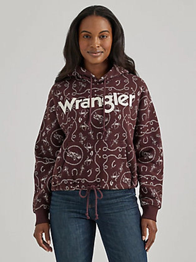 Women's Wrangler Allover Western Cinched Hoodie | Women's TOPS | Wrangler®