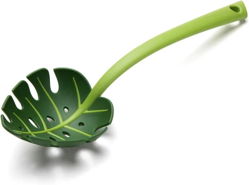 Jungle Spoon Monstera Nylon Ladle by OTOTO - BPA-Free, Heat Resistant Kitchen Cooking Utensil for Nonstick Cookware