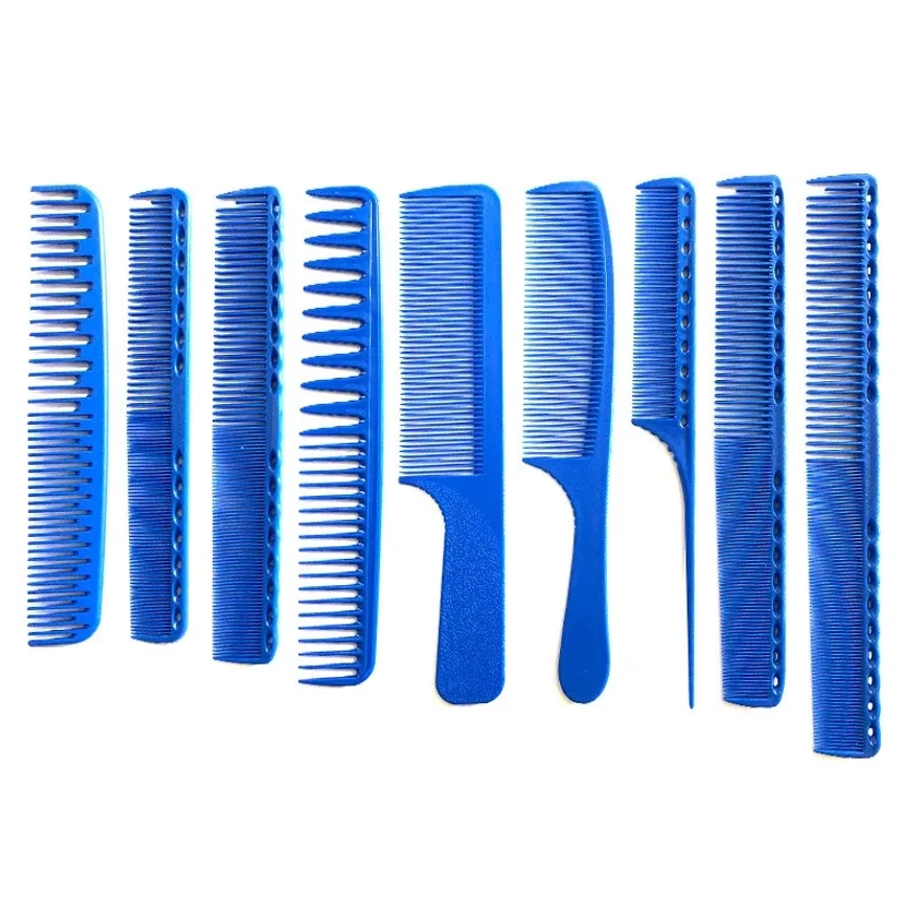 Blue Comb Set Hairdressers Special Cutting Comb Men Women's Short Hair Trimming Combs Barber Shop Professional Accessories Tools