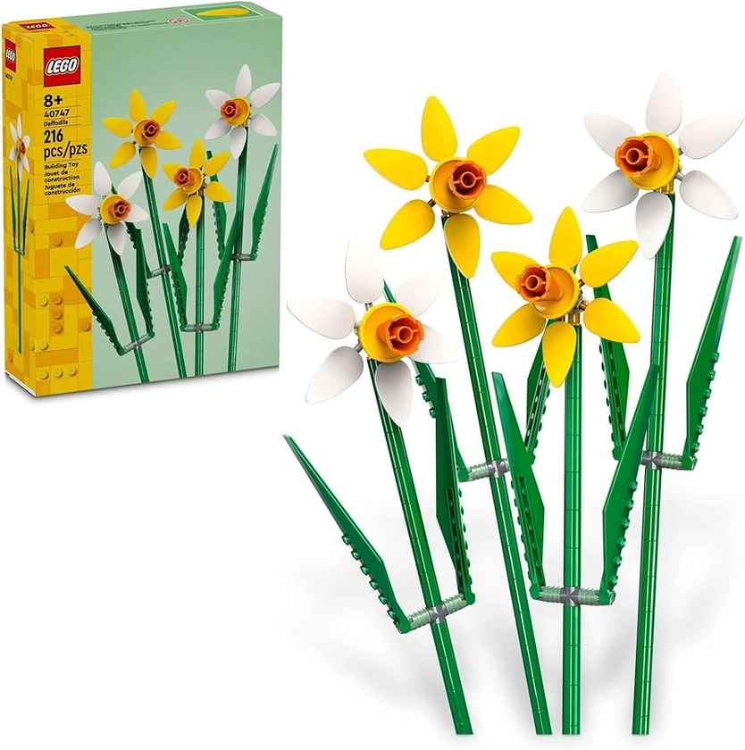 Amazon.com: LEGO Daffodils Celebration Gift, Yellow and White Daffodils, Spring Flower Room Decor, Great Gift for Flower Lovers, 40747 : Toys & Games