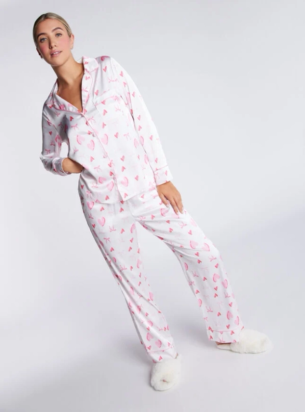 Luxe satin bow pyjama set