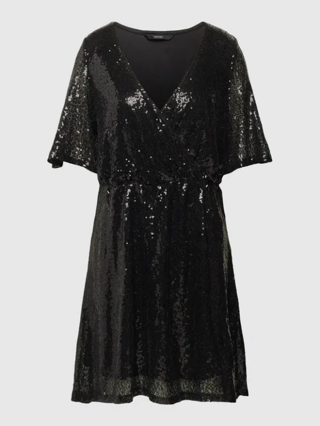 Vero Moda Mini-jurk met pailletten, model 'KAJE' - Zwart