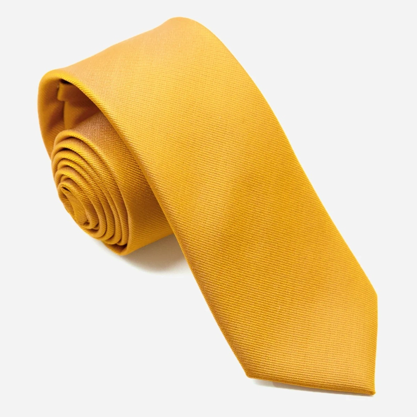 Grosgrain Solid Marigold Tie | Silk Ties | Tie Bar