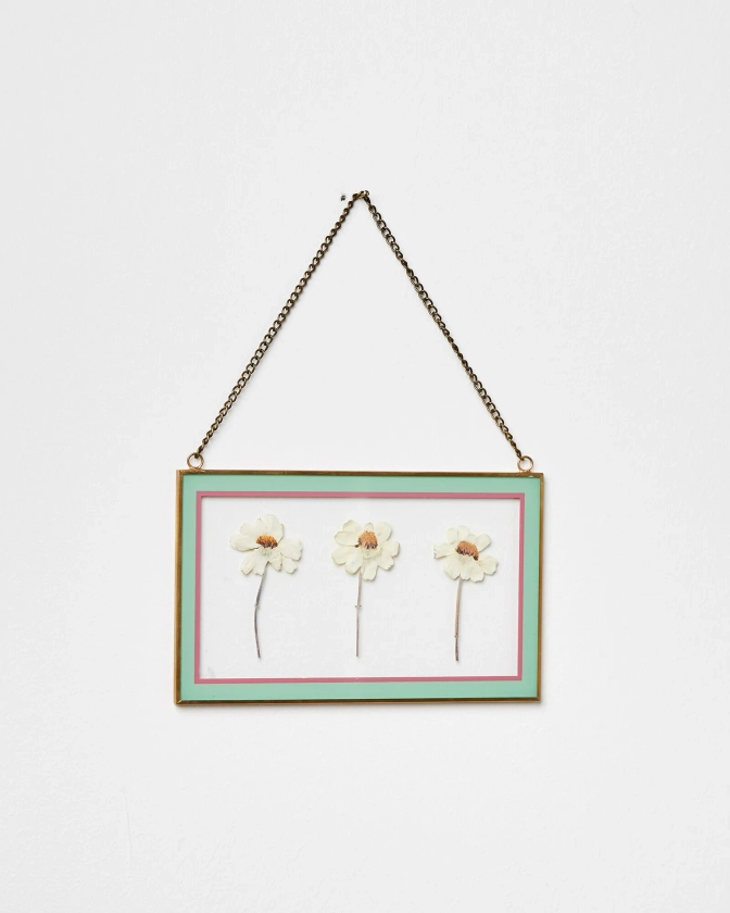 Dried Flower Green Glass Wall Hanging | Oliver Bonas