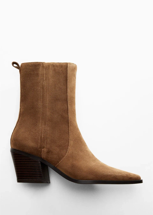 Heel suede ankle boot - Woman | Mango Canada