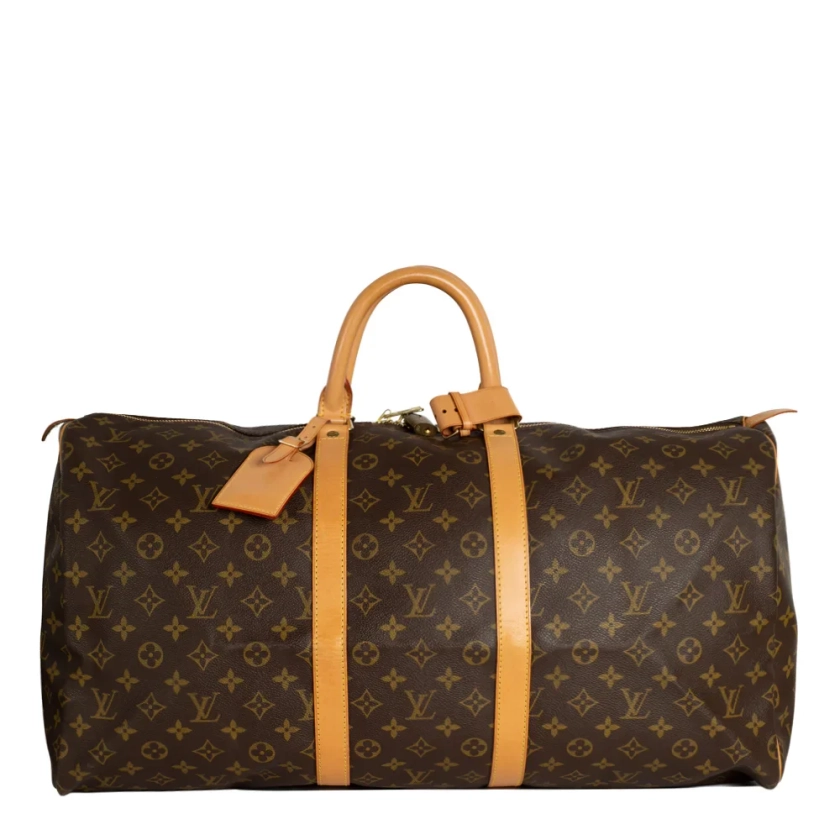 Sac Keepall 55 Vintage en toile monogram marron