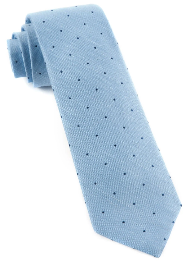 Bulletin Dot Sky Blue Tie | Linen Ties | Tie Bar