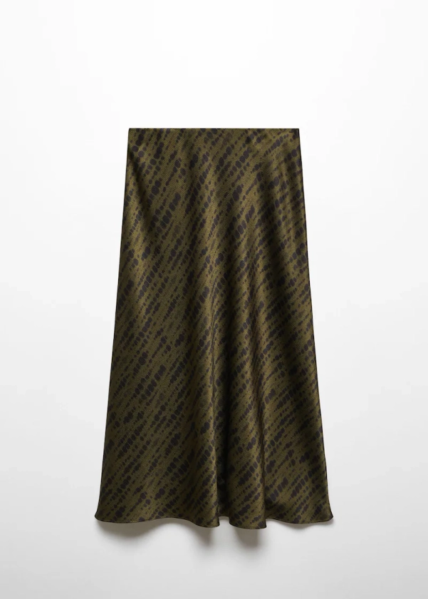 Printed satin skirt - Woman | Mango Canada