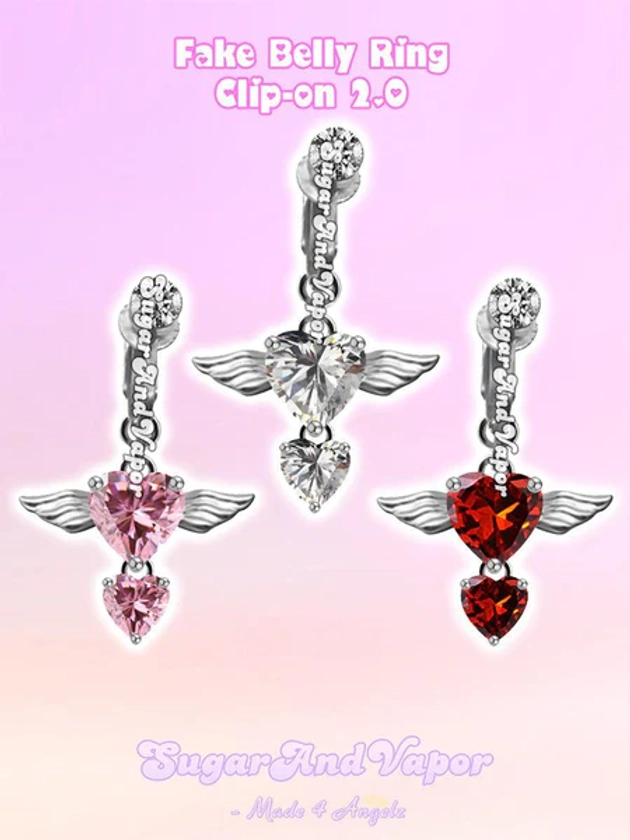 Bling Angel Wings Clip-on 2.0 Fake Belly Ring