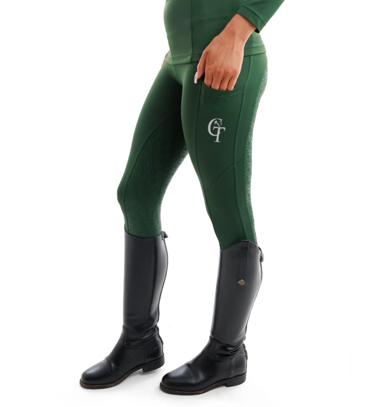 Horse Riding Leggings Full Seat-Forest Green