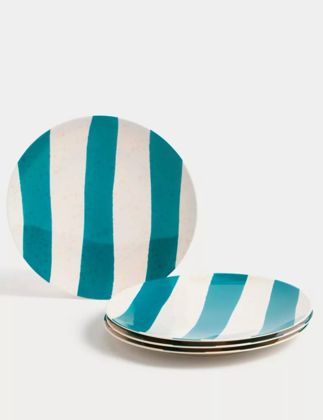 Set of 4 Summer Resort Picnic Dinner Plates | M&S Collection | M&S