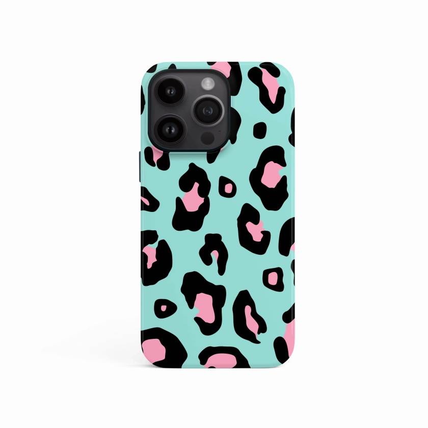 Blue and Pink Ice Leopard Print Case