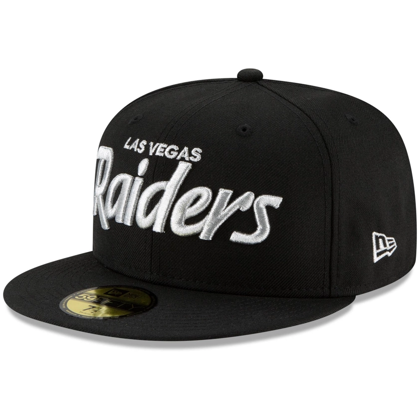 Men's Las Vegas Raiders New Era Black Omaha 59FIFTY Fitted Hat