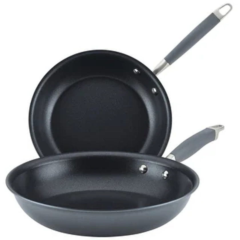 2-Piece Advanced Home Hard-Anodized Nonstick Frying Pan Set | Overstock.com Shopping - The Best Deals on Fryers | 42918897