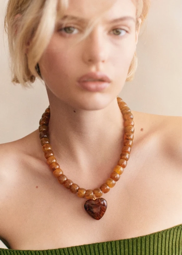 Collier Claude - Caramel Multi - Résine - Sézane