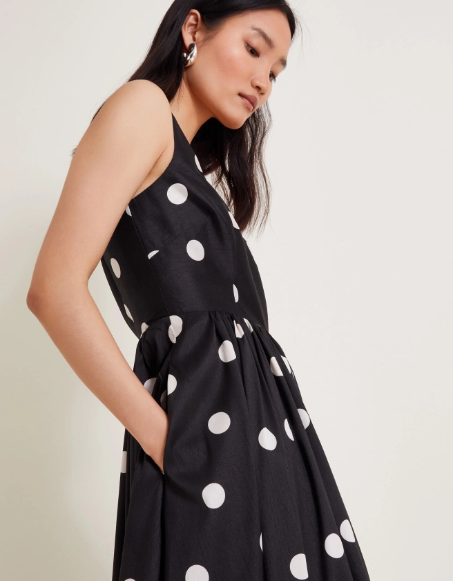 Sicily Spot Print Dress Black