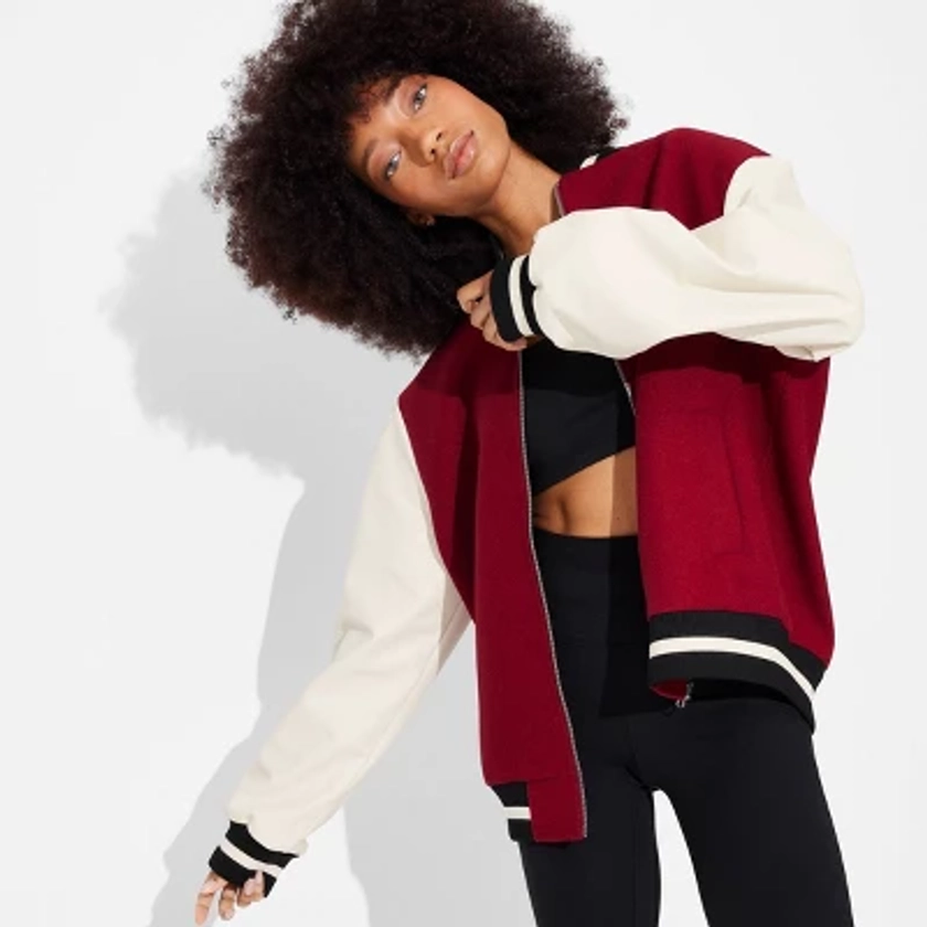 Women's Game Day Varsity Jacket - Wild Fable™ Maroon S