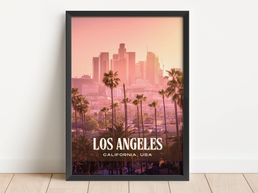 Los Angeles Retro Wall Art, California, USA