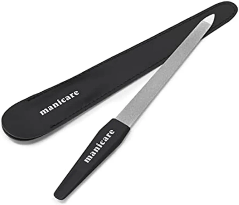 Manicare Sapphire Nail File, Long Double Sided With Coarse and Fine Grit For Shaping and Styling Natural and Artificial Nails, Ideal For Tough Nails, Long Lasting, Perfect For at Home Manicures