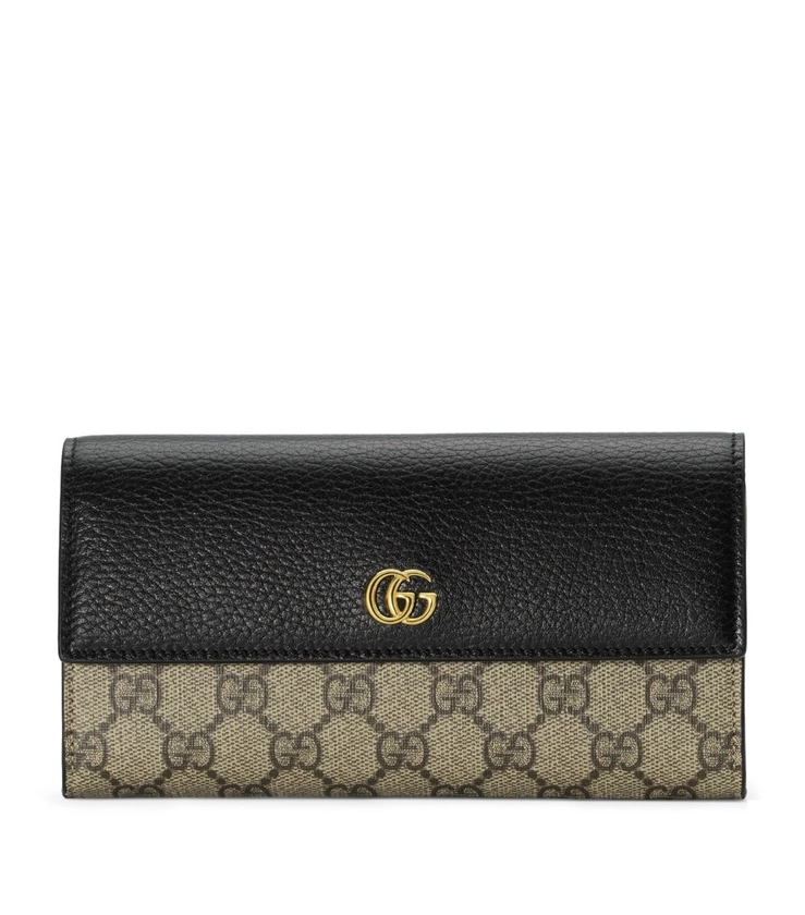 Womens Gucci neutrals Leather-Canvas GG Marmont Continental Wallet | Harrods # {CountryCode}