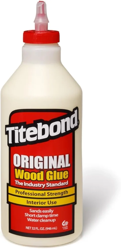 Titebond Original, 1-Quart #5065 Wood Glue, 32 Oz, Yellow