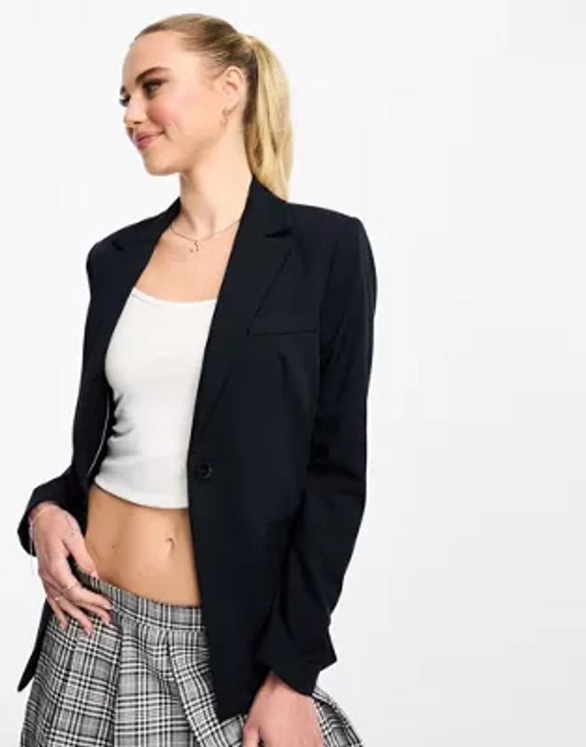 Mango - Blazer ajusté - Bleu marine | ASOS