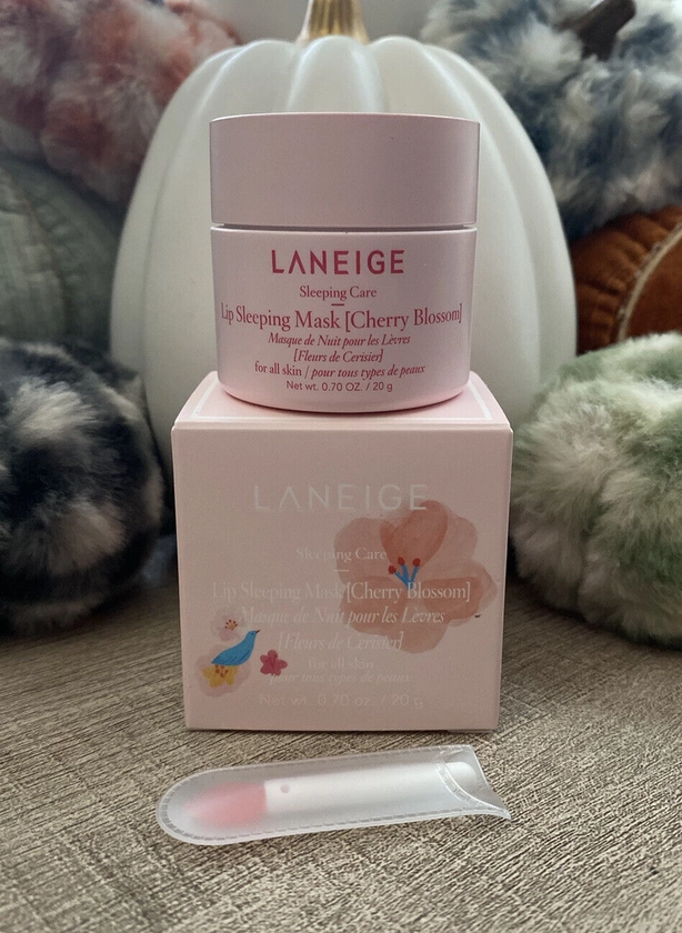 Laneige Lip Sleeping Mask Cherry Blossom Full Size, New In Box With Spatula