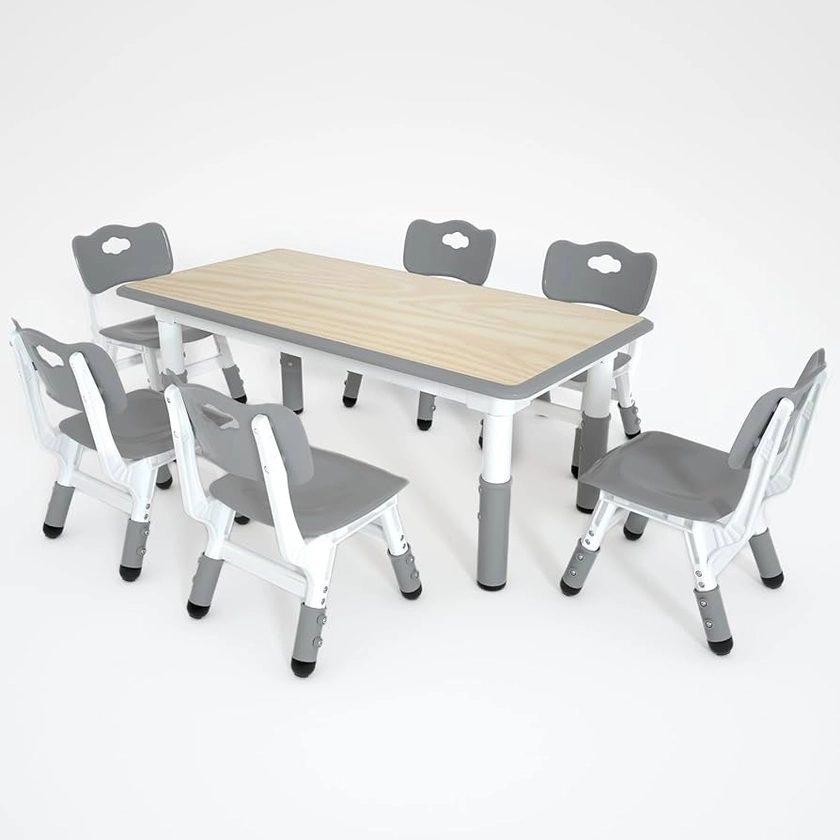 Kids 6 Set Table and Chairs, GRAY