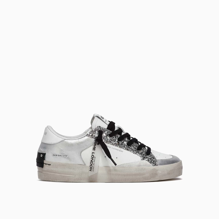 SK8 Deluxe Silver Glam CRIME LONDON - Baskets Femme