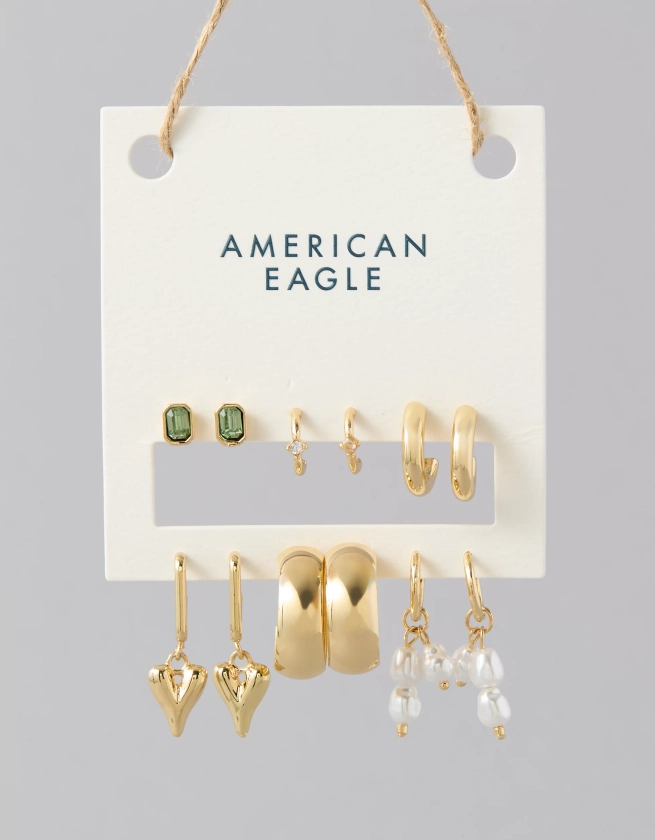 AE Green & Gold Earrings 6-Pack