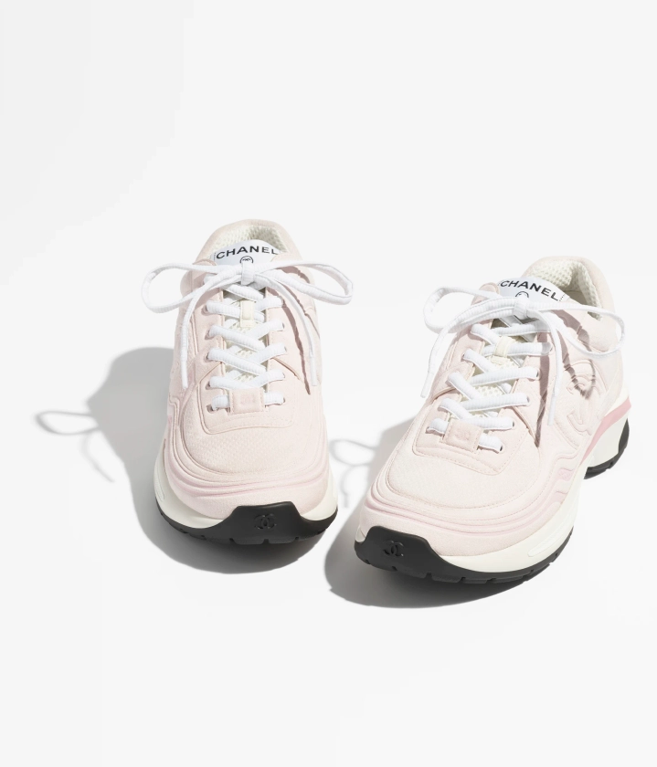 Sneakers - Fabric, light pink — Fashion | CHANEL